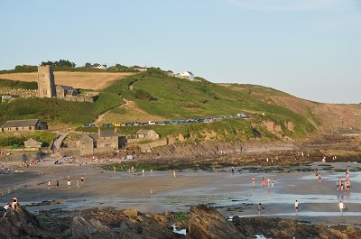 Wembury church ovelooking Wembury beach